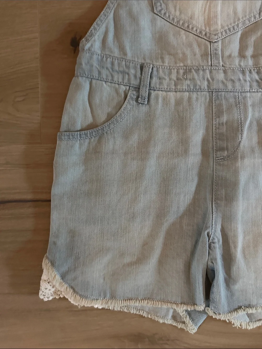 The Children's Place Light Denim Blue Short Overalls Romper